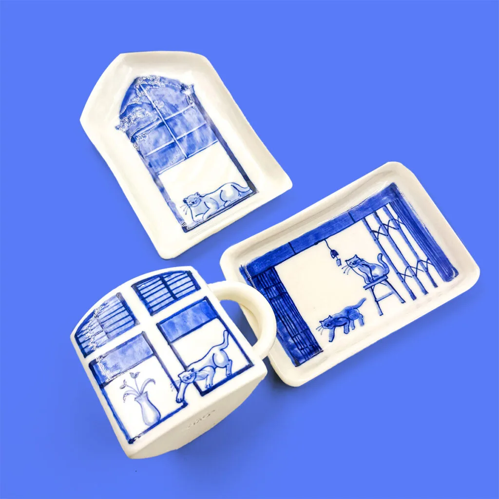 จานรองและแก้วกาแฟเซรามิค O.K.D Studio